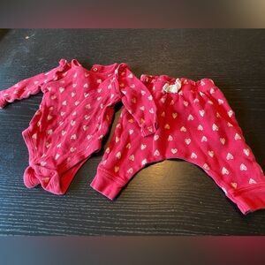 Adorable Heart Patterned Baby Matching Set